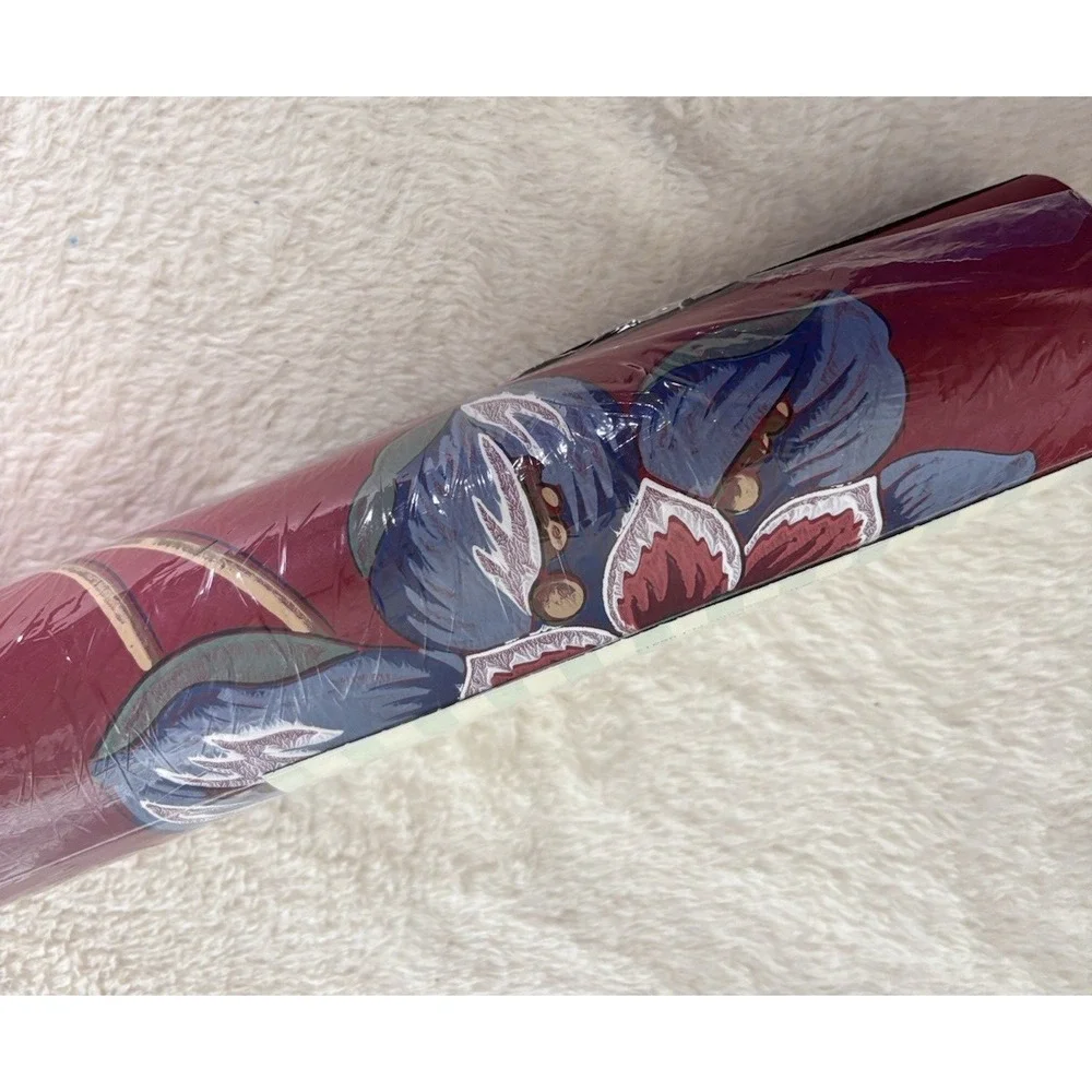 Vintage NOS Waverly Wallpaper Roll Burgundy Blue Floral Double Roll 60.75 Sq Ft